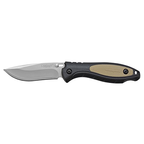 Camillus Tigersharp Messer, auswechselbare 8,5 cm Titanium Bonded 420 Stahlklingen, GFN Griff, schwarz/beige, 20,3 cm