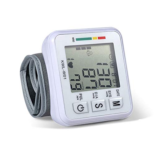 Handgelenk-Blutdruckmessgerät für zu Hause, digitale automatische Blutdruckmessung mit Herzfrequenz-Pulserkennung, großes 3-Farben-LCD-Display mit Hintergrundbeleuchtung 2 Benutzermodus