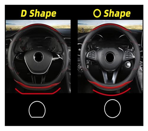Lenkradabdeckung Für Nissan Für Rogue 2017 2018 2019 2020 D Form 38 cm Nicht-Slip Atmungsaktive Auto Lenkrad Abdeckung Lenkradbezug (Size : O Shape Red)