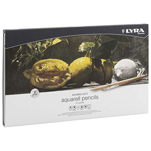 LYRA 2011360 Rembrandt Aquarell - Metalletui mit 36 Aquarellstiften, farbig sortiert