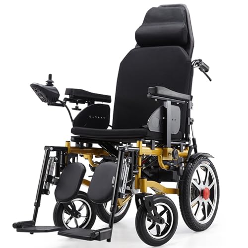 Elektrischer Rollstuhl für Erwachsene Elektrische Rollstühle Faltbarer Motorisierter Rollstuhl Senior Bequemer Scooter Langlebiger Powerchair Lithium Batterie,Black