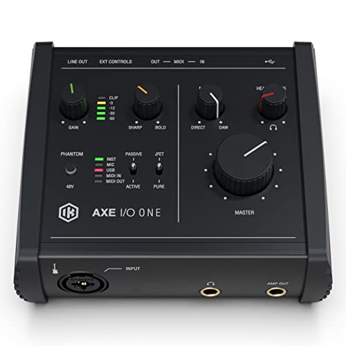 IK Multimedia AXE I/O ONE, Kompaktes USB-Audio-Interface mit Z-TONE Advanced Guitar Tone Shaping. USB-C-Anschluss. Wird mit TONEX SE und AmpliTube 5 SE geliefert