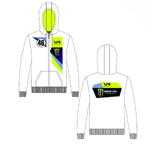 Valentino Rossi VR 46 Men's Abu Dhabi Full Zip Hoodie, Weiß, XXXL