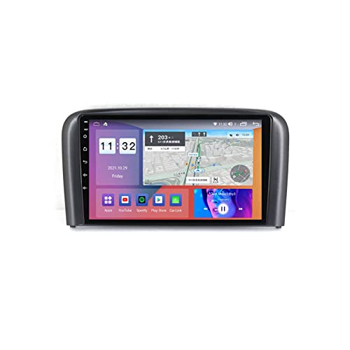 ADMLZQQ Android Auto Stereo Radio Sat NAV Für Volvo S80 1998-2006 GPS Navigation 9 Zoll Touchscreen Head Unit, Bluetooth, FM, SWC, Spiegelverbindung, Rückfahrkamera,M100s4core1+16