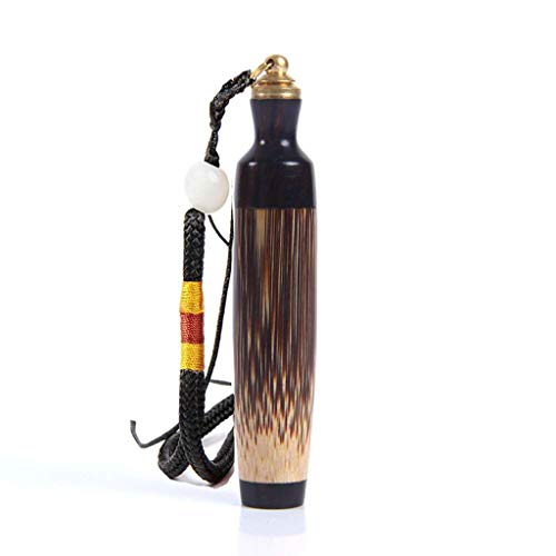 Benfa Schnupftabak-Flasche Mit Löffel-Vial-Behälter Afrikanischer Ebenholz-Schlüsselanhänger-Halskette