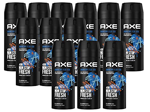 AXE Anarchy for Him Bodyspray im 12er Set, Deo ohne Aluminium 12x 150ml Deodorant Deospray Body Spray for Men Männer Herren Männerdeo (12 Produkte)