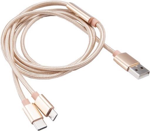 Akasa AK-CBUB42-12GL USB Kabel 1,2 m USB 2.0 USB A USB C/Micro-USB B Gold (AK-CBUB42-12GL)