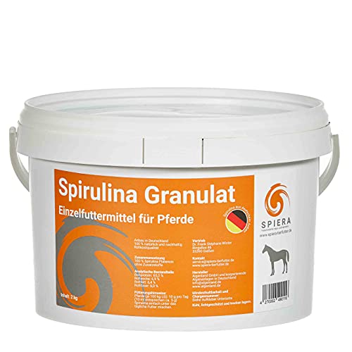 SPIERA - 100% Reine Deutsche Spirulina Granulat - Pferdefutter - 2Kg