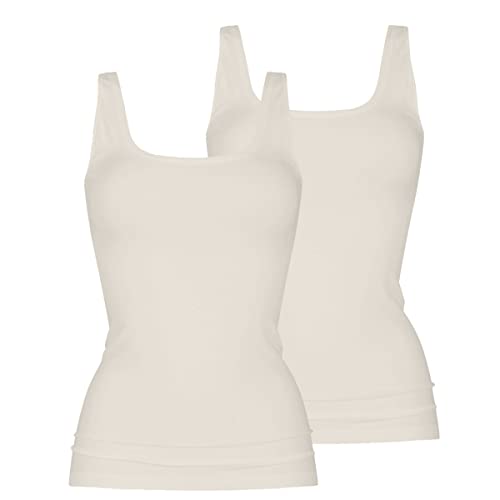 Mey 2er Pack Damen Trägerhemd - Organic - 25816 - Damen Top mit Breiten Trägern - Unterhemd Bio Baumwolle - Farbe Hautfarbe (Bailey) - Größe 36