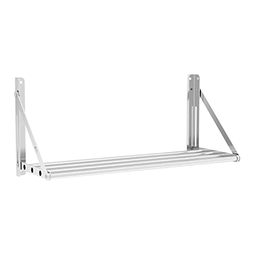 Royal Catering RC-TFWH80X30 Wandbord klappbar Stangendesign 80 x 30 cm 40 kg Edelstahl Hängeregal Küche Wandregal klappbar