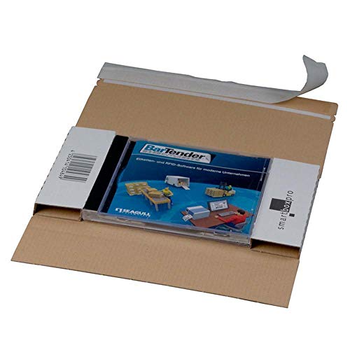 CD-Jewel-Mailer DIN Lang,225x125 mm, mit Fenster Versandtasche für CD und DVD 50 Stück