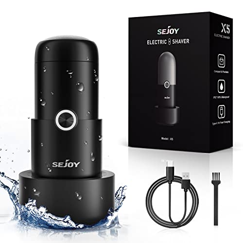 Sejoy Mini-Rasierapparat elektrischer Rasierapparat für Männer tragbarer USB wiederaufladbarer Rasierer Reise