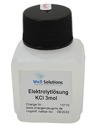 Well Solutions ® Elektrolytlösung 50 ml zur Aufbewahrung von PH und Redox Elektroden | Lösung zur Überwinterung von PH und Redox Elektroden | Bezugelektrolyt KCL 3 MOL/l
