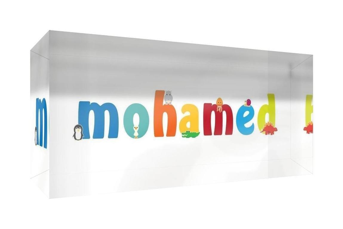 Little Helper Erinnerung Deko Acryl Transparent poliert wie Diamant Stil illustrativen bunt mit dem Namen de jeune Jungen Mohamed 5 x 21 x 2 cm Grand
