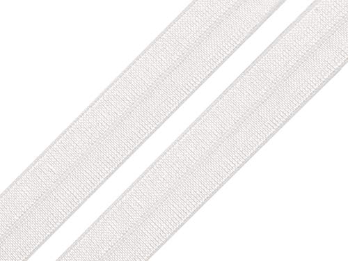 25m Falzgummi 20mm Faltgummi elastisches Einfassband Schrägband Saumband Farbwahl, Farbe:perlweiß