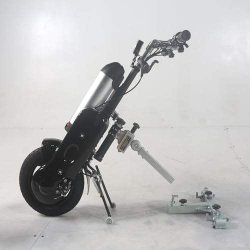 Elektrischer Rollstuhl-Traktionskopf – manuell klappbarer Sportrollstuhl-Traktionskopf, 12-Zoll-Anhängerkopf, elektrischer Antriebskopf,B-Black
