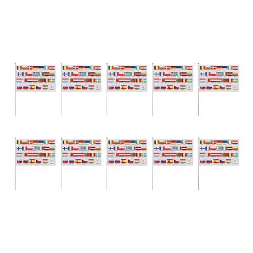 Sonia Originelli 10er Set Fahne Flagge Winkfahne Europa 27 Länder Handfahne EM WM