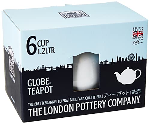 Dexam London Pottery Teekanne rund, für 6 Tassen, weiß