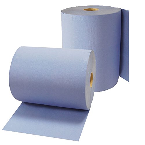 2x Putzrolle Komfort (3-lagig), 500 Blätter/Rl. in blau, Papier-Rolle, Putztuch, Putzpapier