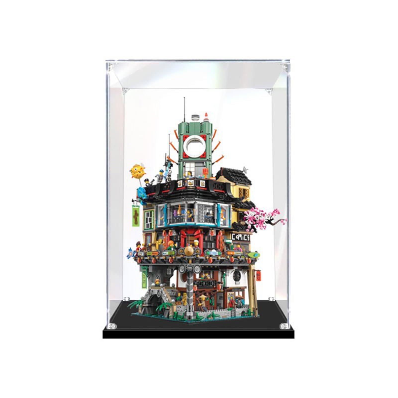 Acryl Vitrine Box Für Lego 70620 Ninja City, Acryl Vitrine, staubdichte Aufbewahrungsbox Präsentationsbox für Minifiguren Spielzeug Sammlung (45 * 40 * 65cm) 3mm