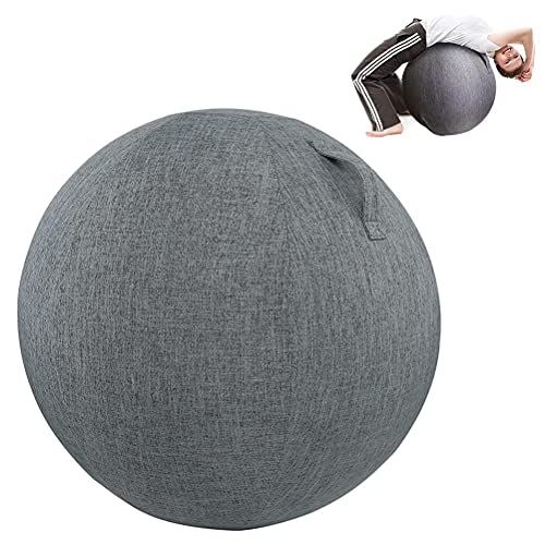 Asotagi Rutschfeste Schutzhülle für Yogaball - 65 cm mit Griffen aus Baumwolle und Leinen Schutzhülle für Yoga Billard Balance Fitness Ball