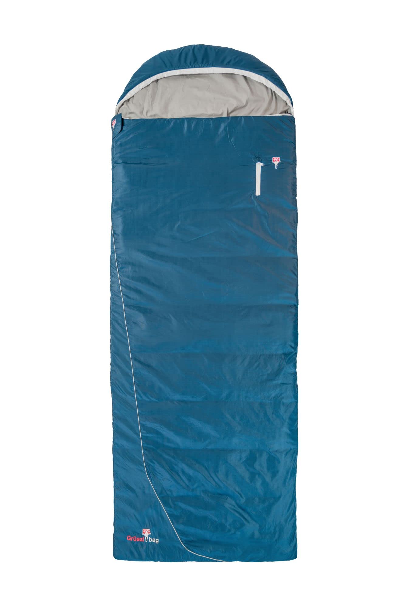 Grüezi bag Cloud Cotton Comfort Rechts, Körpergröße 160-191cm, 1600g, ca. 8C° bis -10°C, Sommerschlafsack für Reisen/Camping, Deep Cornflower Blue