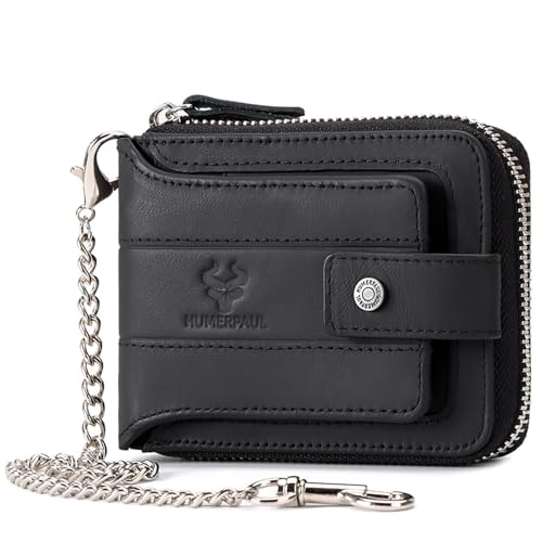 LUOFENG Schulterhandtasche, Elegante Herrenbrieftasche aus Leder mit Münzfach mit Reißverschluss und vielseitiger Geldbörse