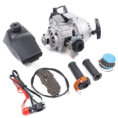 Begoniape 49CC 2 Takt Motor Zugstartmotor Dirt Bike Motor Kit mit Kraftstofftank Scooter Luftbetriebene für Mini Dirt Bike ATV Scooter