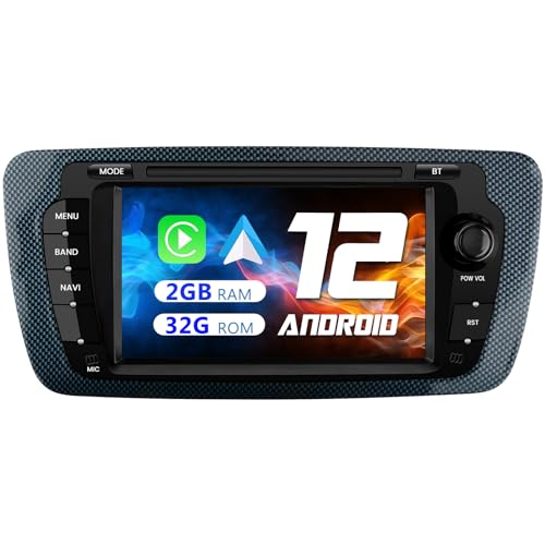AWESAFE Autoradio für Seat Ibiza 2009-2013, Android 12 System, 7 Zoll Touchscreen, 2+32G, Unterstützt Navigation Carplay Android Auto Bluetooth WiFi