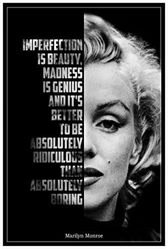 Marilyn Monroe Zitat auf Leinwand Posterdruck moderne Wohnkultur Gemälde Bild Kunstwerk Foto Wandkunst Dekoration Schlafzimmer Büro Raumdekoration ungerahmt,40x60cm