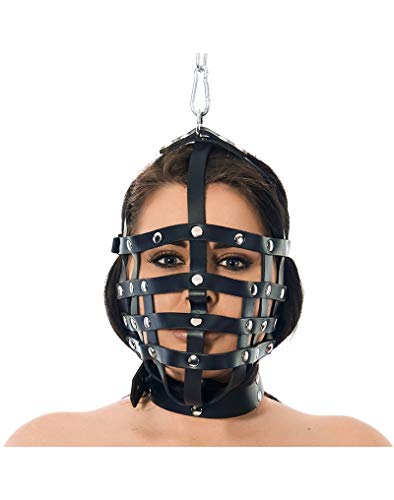 Erotic Fashion ra7601 Maske, schwarze Leder Verstellbar, 1er-Pack (1 x 1 Stück)