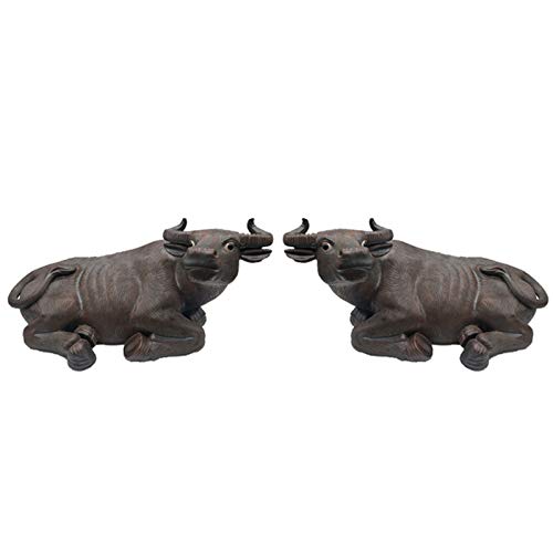 Kunstdekoration Ein Paar Bull Statuen, Feng Shui Chinese Zodiac Bull Figuren Dekoration Sammlerfiguren Dekoration for Glück und Reichtum Perfekt for Ihr Zuhause oder Büro desktop dekorationen