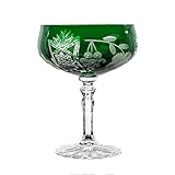 Sektschale Cocktailschale Champagnerschale Traube 200 ml Grün Handgeschliffen Kristallglas
