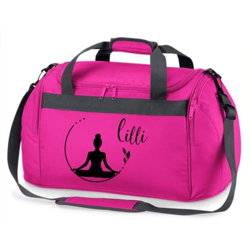 minimutz Sporttasche Schwimmen für Kinder - Personalisierbar mit Name - Schwimmtasche Meerjungfrau Duffle Bag für Mädchen und Jungen (pink)