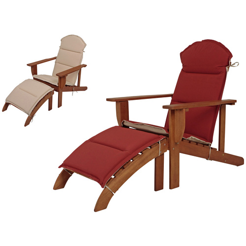 GARDEN PLEASURE Adirondack Chair »Harper«, Eukalyptusholz, inkl. Auflage - braun 2