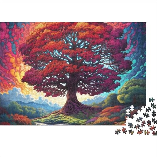 1000 Teile Der Weltenbaum-Puzzle für Erwachsene, kreatives Holzpuzzle für Teenager, Puzzle zum Stressabbau, schwieriges Herausforderungspuzzle für Erwachsene und Teenager, 1000 Teile (75 x 50 cm)