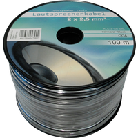 TME KLC3-100SRL - Lautsprecherkabel CCA-Leiter, 2x2,5mm², schwarz, 100m-Spule