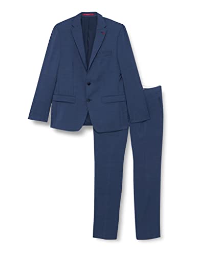 Roy Robson Herren Anzug Slim Fit 2-teilig Techno Suit aus Schurwolle Super'100 Business Abendanzug - Set, Mittelblau, 50