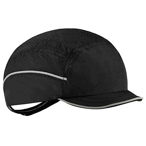 Ergodyne - 23362 Skullerz 8955 Leichte Anstoßkappe, Baseballmütze, atmungsaktiver Kopfschutz, Mikrokrempe, Schwarz