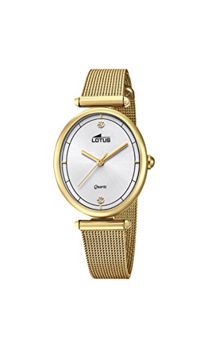 Lotus Damen Analog Quarz Uhr mit Edelstahl Armband 18449/1