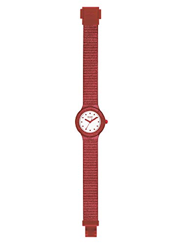 Hip Hop Sparkling Mania Damen Armbanduhr Silikon Rot, Durchmesser: 32 mm, Wasserdichtigkeit: 5 bar, HWU1023