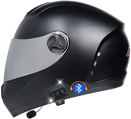 Motorradhelm Integralhelm Mit Bluetooth Klapphelm ECE Zertifiziert Vier Jahreszeiten PersöNlichkeit Motorradhelm Rollerhelm,Eingebautem Mikrofon Automatische Beantwortung
