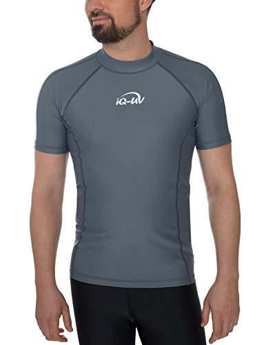 iQ-UV Herren UV 300 Slim Fit Kurzarm T-Shirt, grau (ash), XS (46)