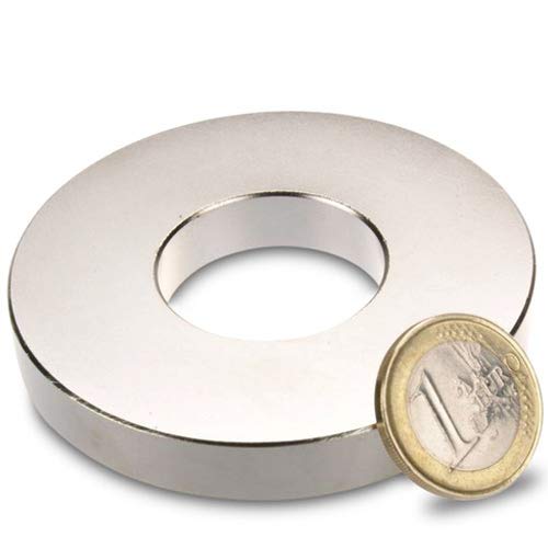 Ringmagnet Magnetring aus Neodym (NdFeB) - Größe & Stückzahl wählbar - Haftkraft bis 36kg - starke Magnete (Supermagnete) in Ringform mit extremer Haftkraft, Größe: Ø70/30x10mm | 36kg Haftkraft