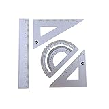 Accod Lineal-Set aus Aluminiumlegierung, Edelstahl, Maßstabslineal, Mathematik-Geometrie-Werkzeug, 10,2 cm, ein Messlineal für Studenten, Architekten, Ingenieure und Zeichner (weiß)