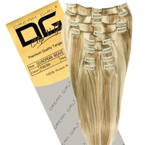 Dreamgirl 18 inch Colour 18/SW Clip On Hair Extensions