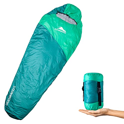 Steinwood Sommerschlafsack Ultra leicht, Schlafsack koppelbar, Camping Schlafsack Outdoor, Deckenschlafsack, Mumienschlafsack