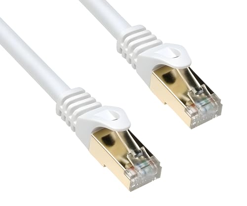 DINIC Cat. 7 Premium Patchkabel 10Gb LAN, LSZH Netzwerk-Kabel 20,00m, weiß