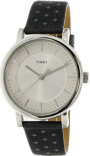 Timex TW2R11800 Silver Leather Quartz Fashion Watch
