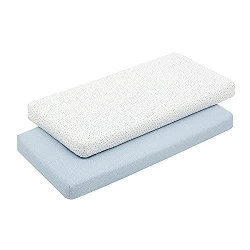 Cambrass 46124 2 Fitted Sheet - Cot 70 70x140x1 cm Forest Blue, blau